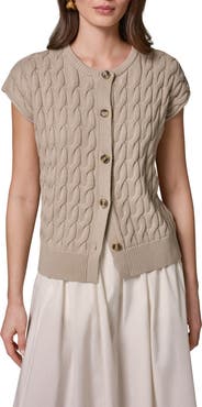 Donna Karan New York Extended Shoulder Cable Cardigan