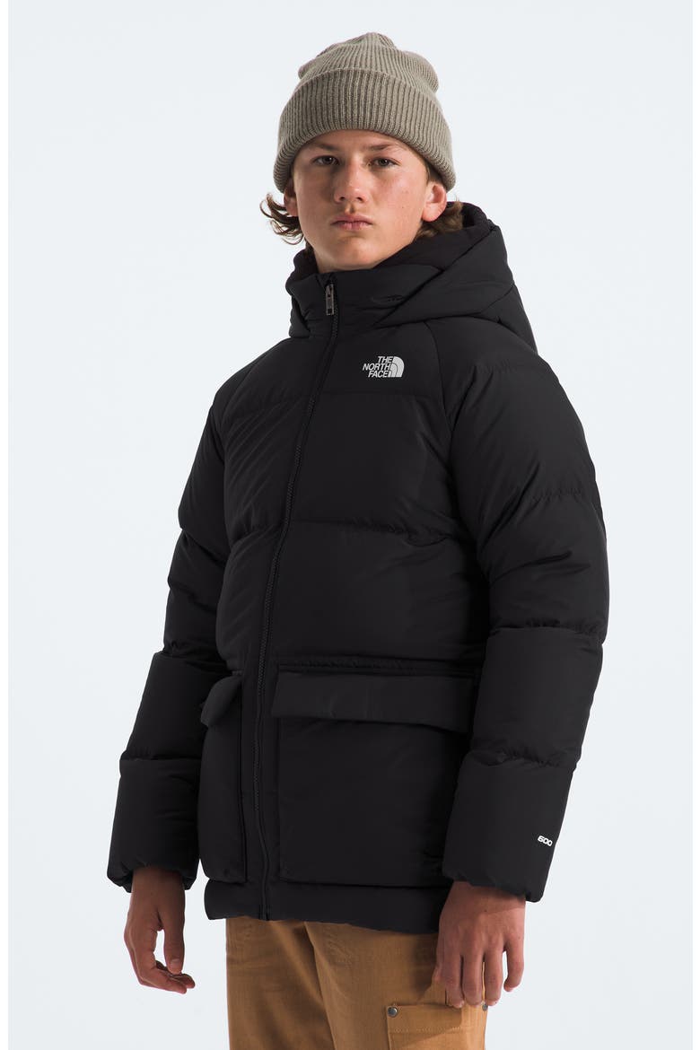 Kids' North Down Fleece Lined Short Parka, Alternate, color, TNF BLACK