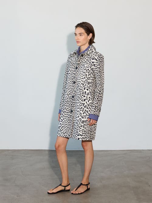 Callas Milano Alaine Animal-print Car Coat In Black