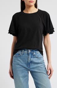 Wit & Wisdom Flutter Sleeve Top