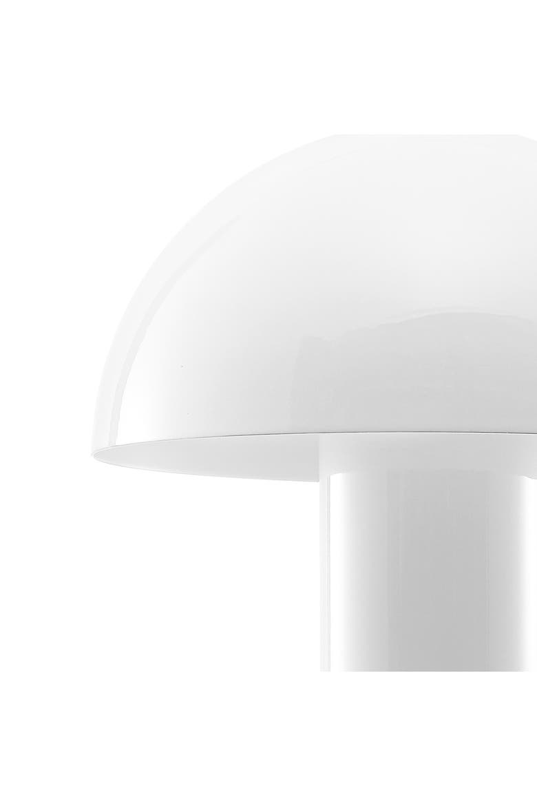 Boletus Contemporary Bohemian Rechargeable/Cordless Iron Integrated Portable LED Mushroom Table Lamp, Alternate, color, White