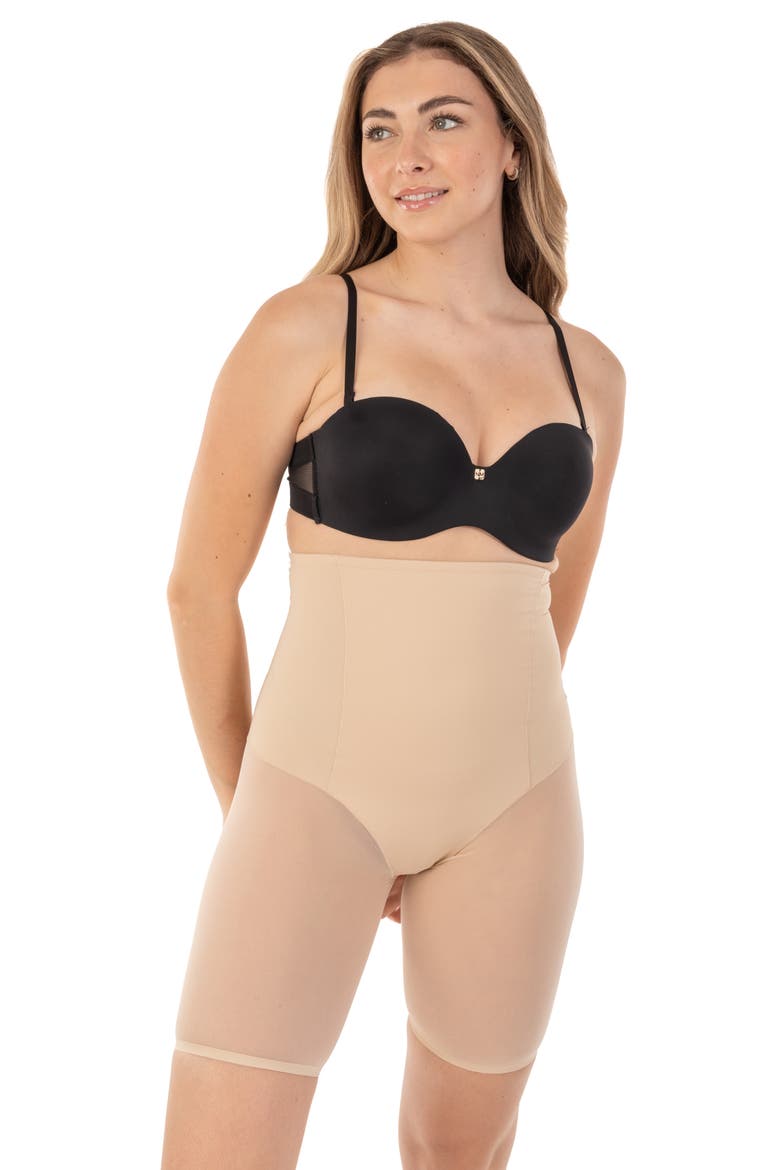 Extra Hi Waist Shaper with Targeted Double Front Panel for Smooth Shaping, Alternate, color, NUDE