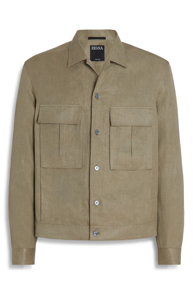 ZEGNA Oasi Linen Twill Overshirt, Alternate, color, 