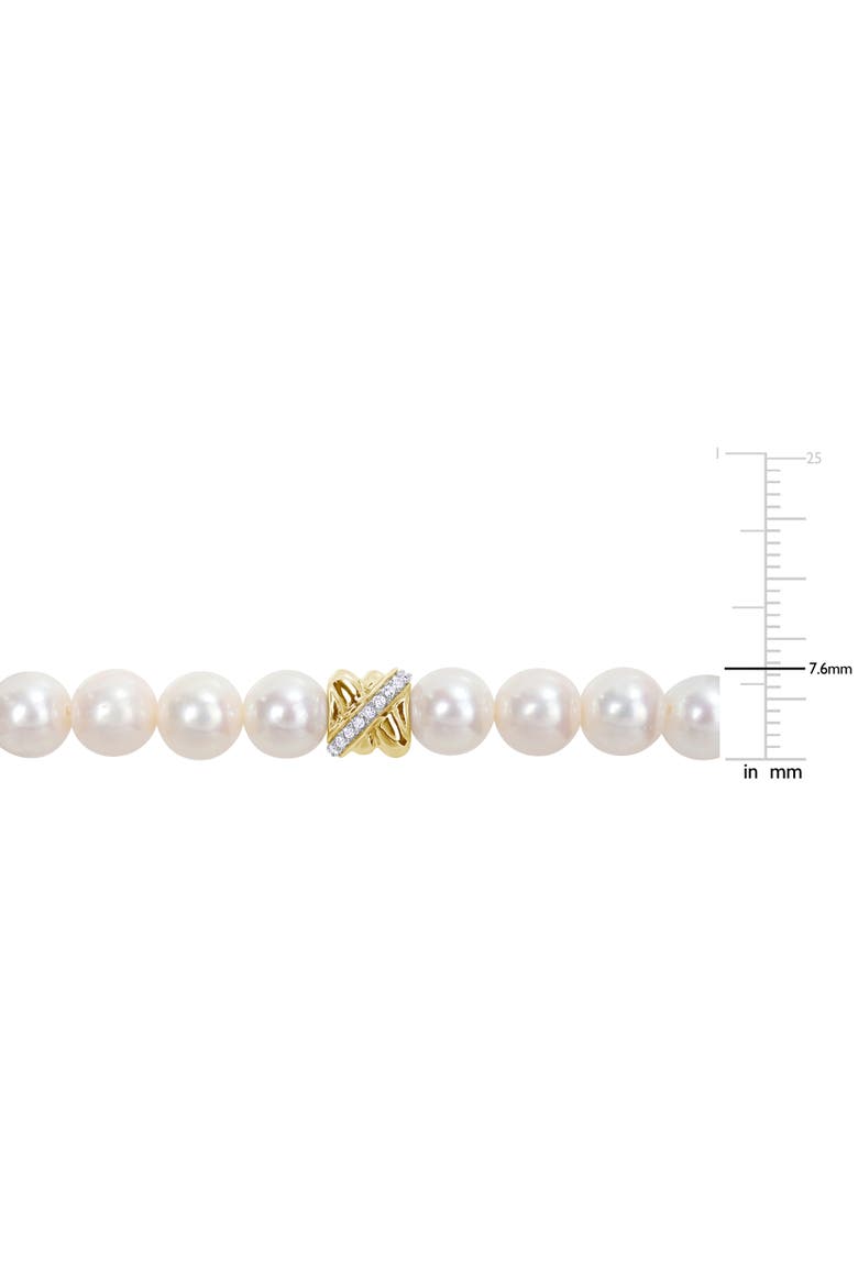 Cultured Pearl & Diamond Bracelet 14k, Alternate, color, Pearl