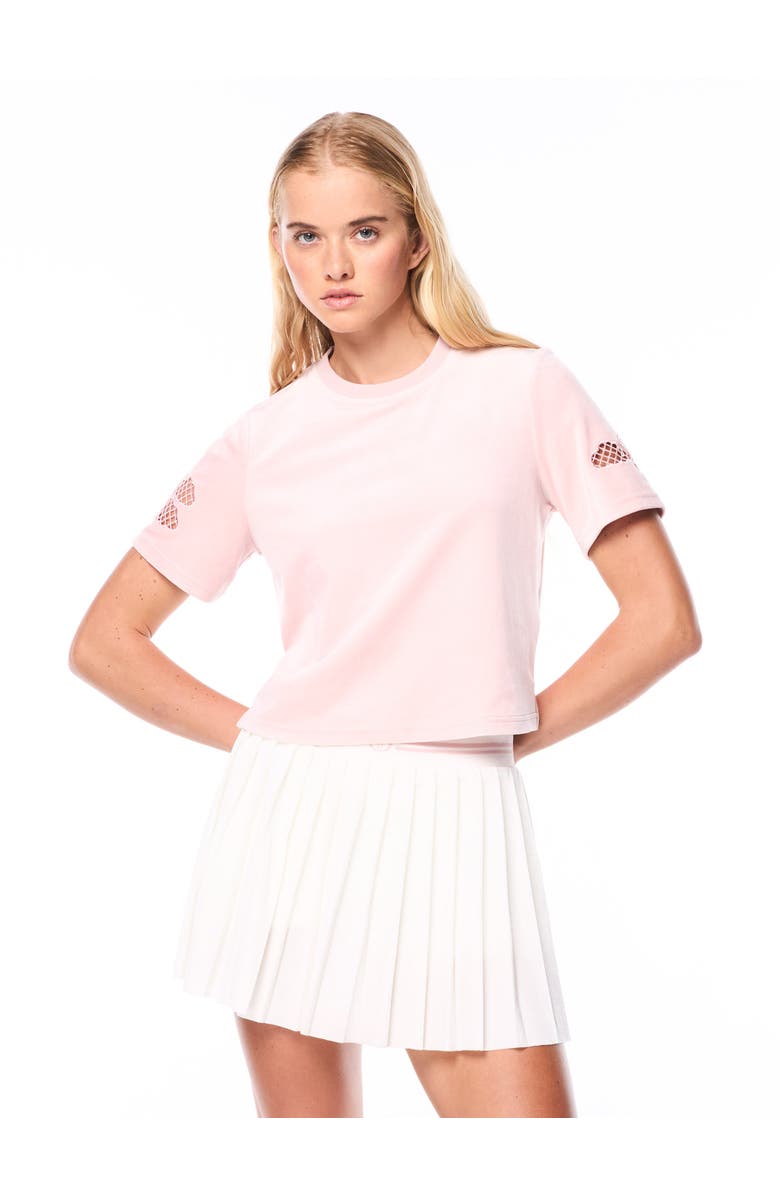 Sergio Tacchini Nuvola Velour Cropped T-shirt, Main, color, Barely There