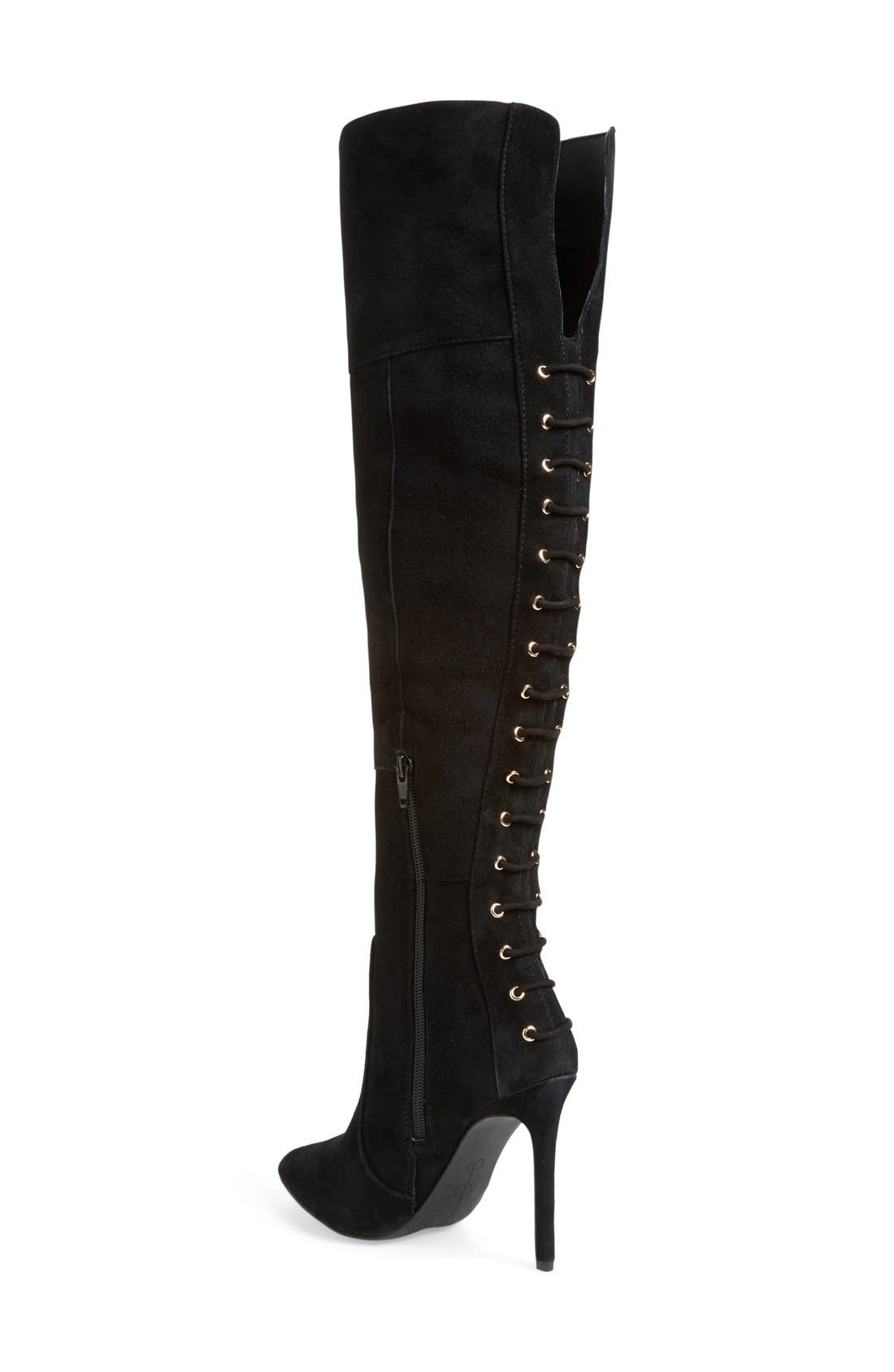 'Parii' Over the Knee Boot, Alternate, color, BLACK SUEDE