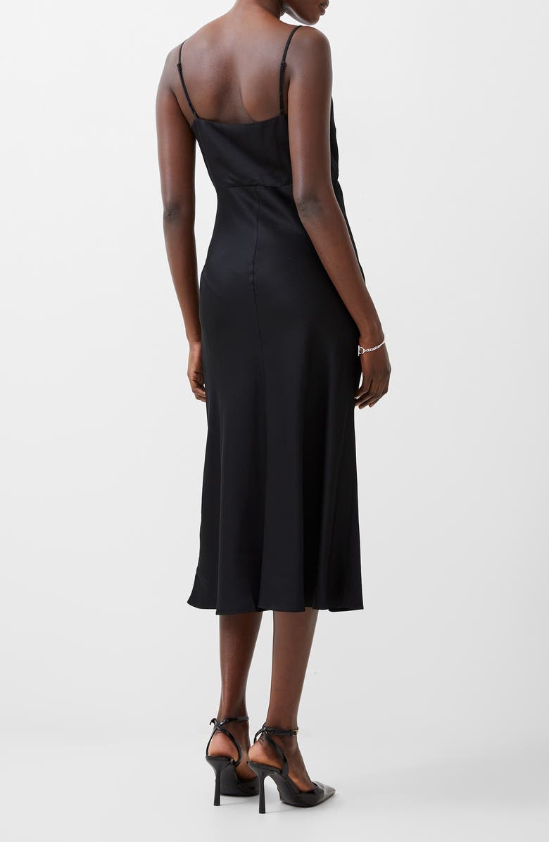 French Connection Ennis Ruched Satin Faux Wrap Midi Dress, Alternate, color,