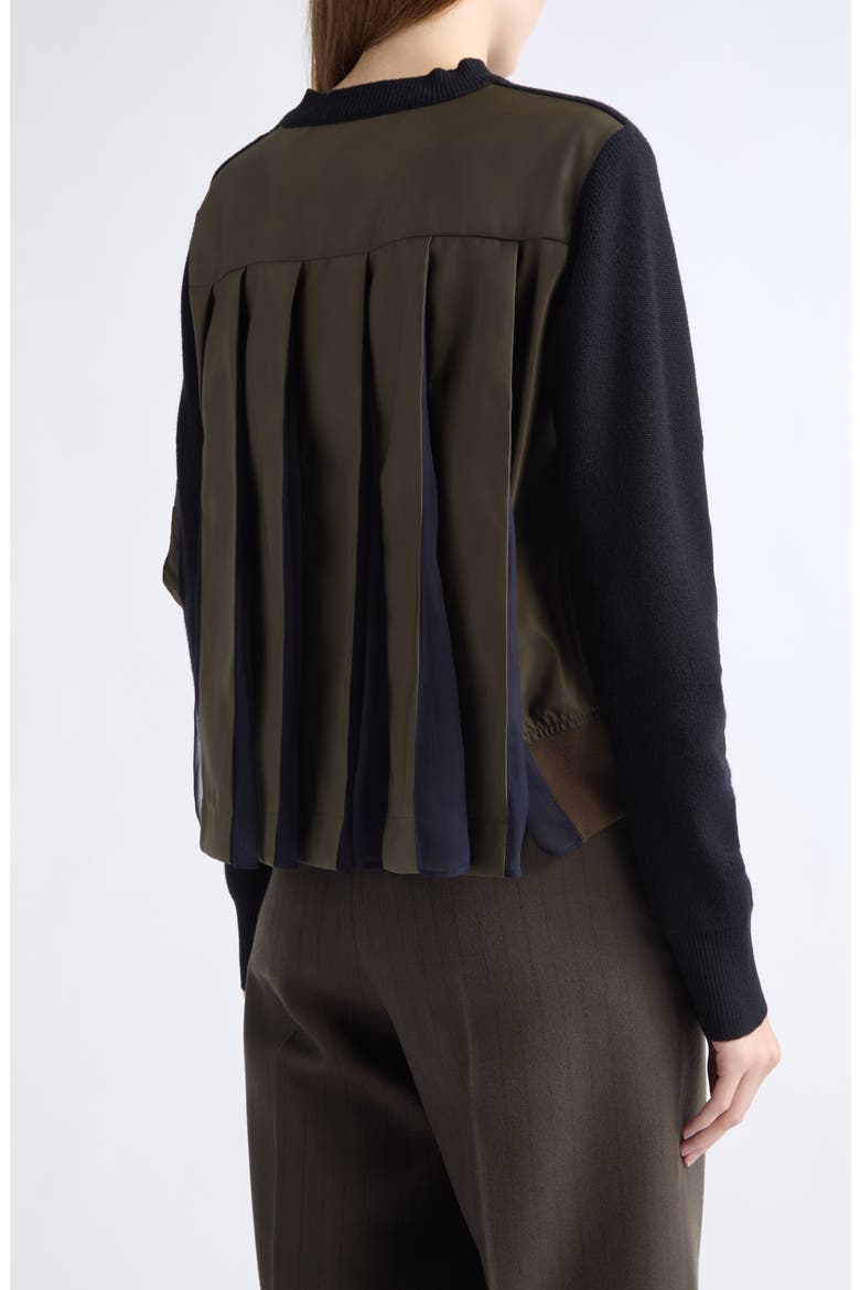 Mixed Media Sweater (Nordstrom Exclusive), Alternate, color, DARK KHAKI