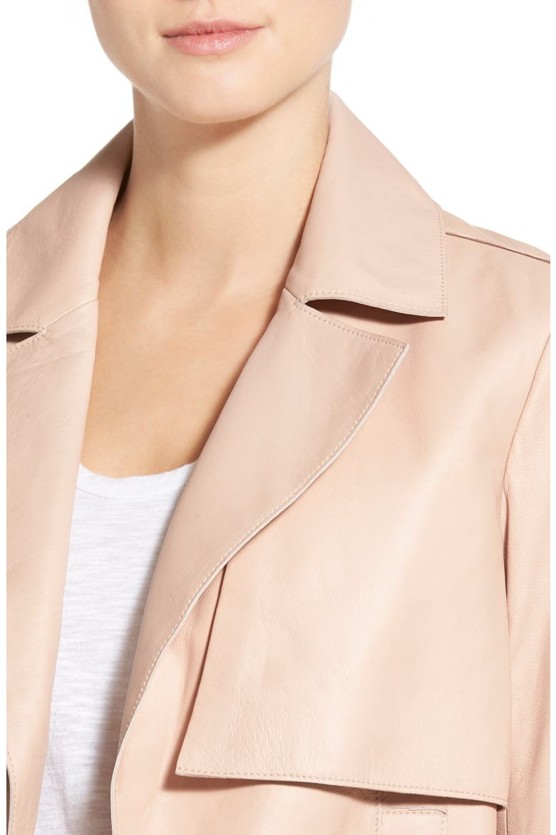 Crop Leather Jacket, Alternate, color, PINK PEACH