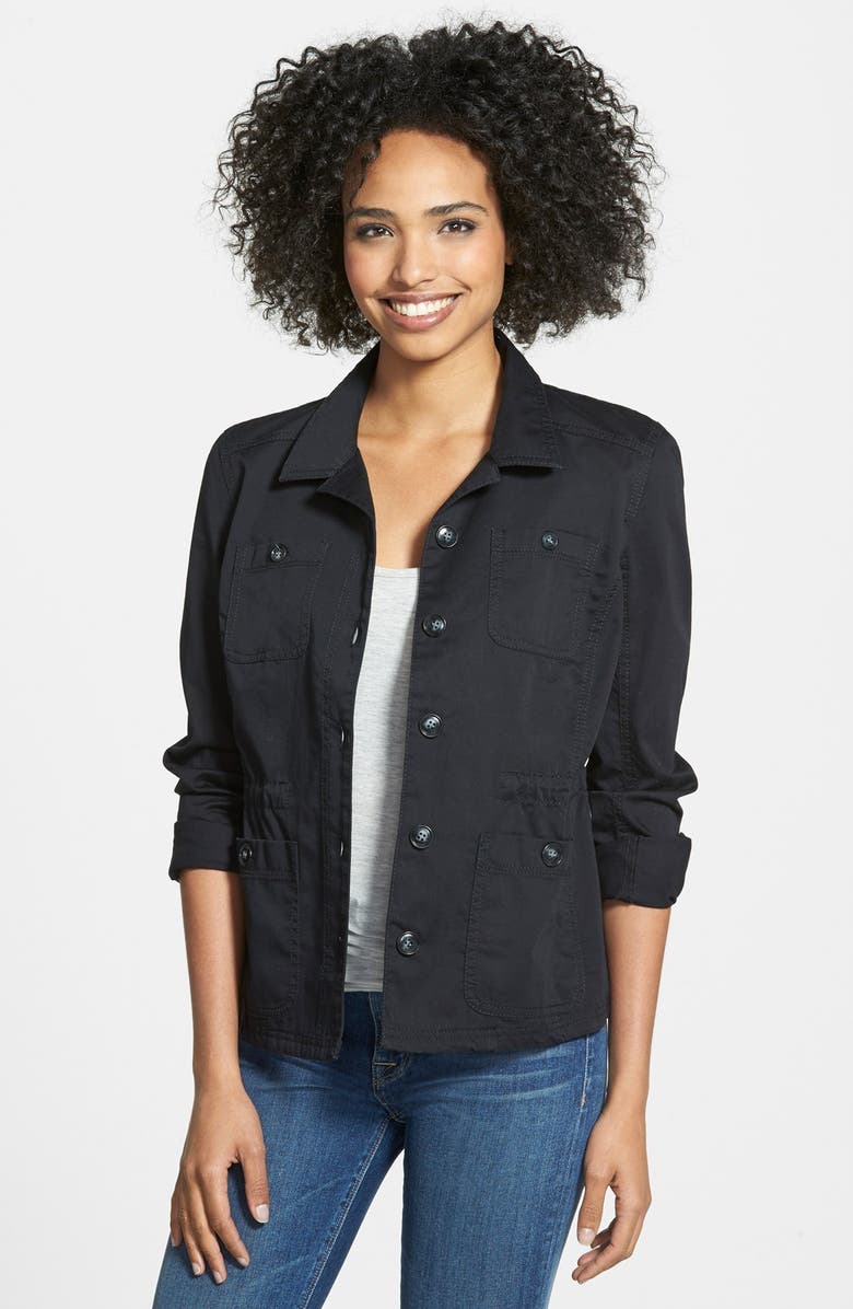 Caslon<sup>®</sup> Button Front Utility Jacket, Main, color,