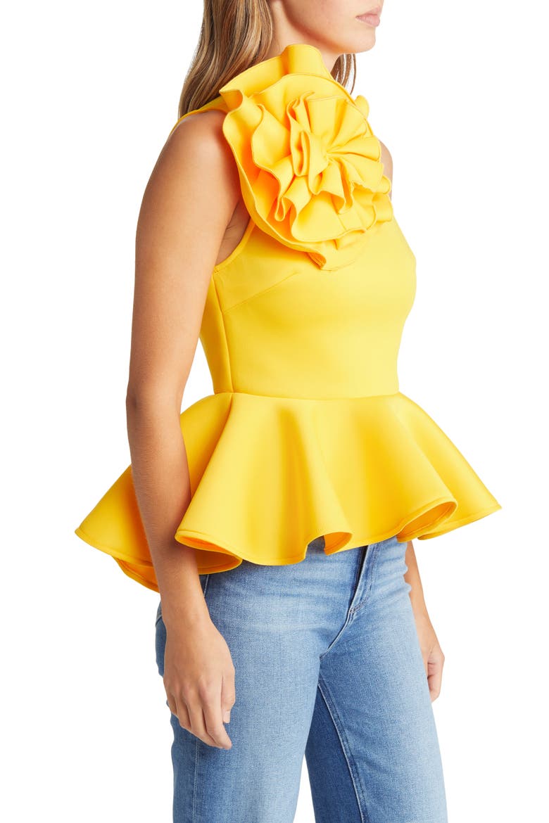 Coco Sleeveless Peplum Top, Alternate, color, YELLOW