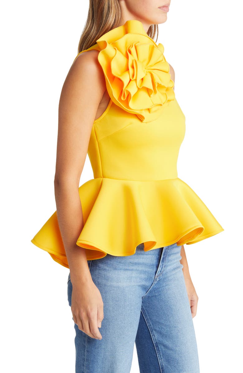NIKKI LUND Coco Sleeveless Peplum Top, Alternate, color, Yellow