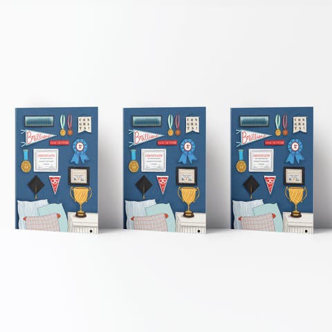 Graduation Greeting Card Pack (3ct) "Wall of Achievements"