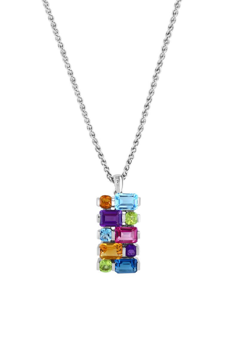 Multistone Pendant Necklace, Main, color, MULTI