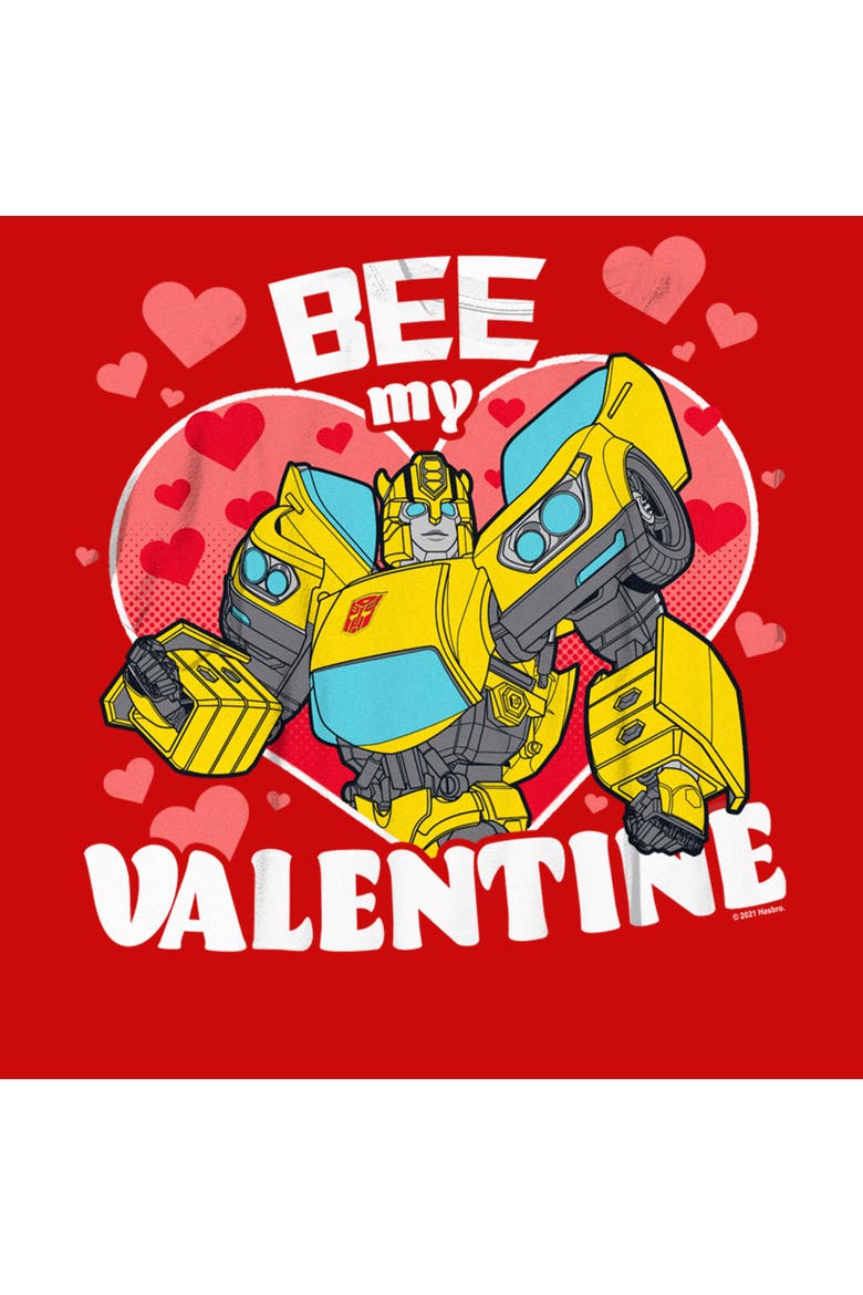 Boy's Transformers Bumblebee Bee My Valentine  Graphic T-Shirt, Alternate, color, Red