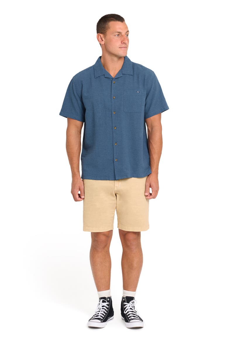 Victoria Vacay Linen Blend Camp Shirt, Alternate, color, CHINA BLUE