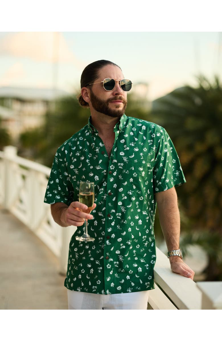 Kenny Flowers The Monkey Business - Short Sleeve Slim Fit Shirt, Alternate, color, Green