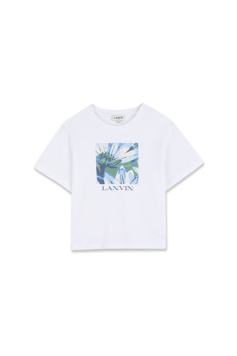 Kids Daisy Print Cotton T-Shirt, Alternate, color, Optic White