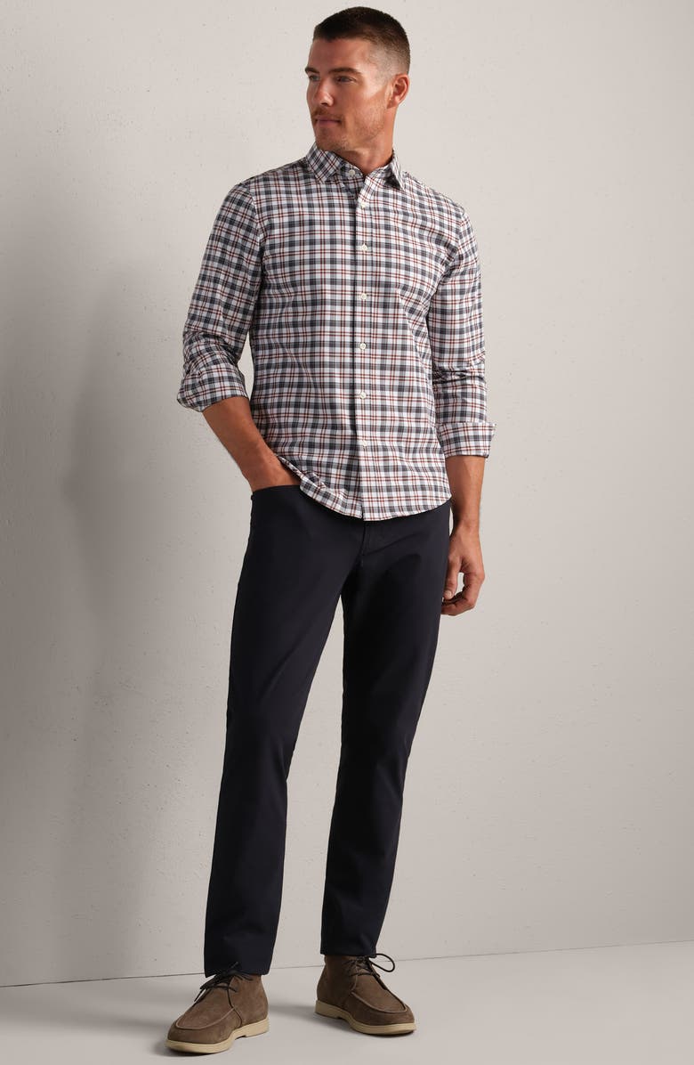 Rhone State of Mind Check Slim Fit Button-Up Shirt, Alternate, color, Cinnamon Red Check