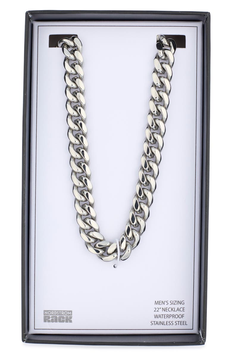 NORDSTROM RACK Men's Stainless Steel Curb Chain Necklace, Alternate, color,