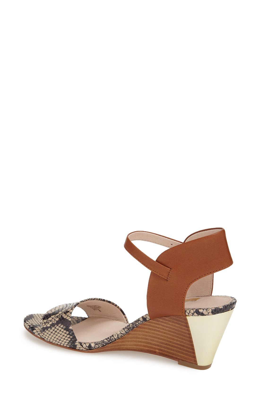 'Kami' Printed Wedge Sandal, Alternate, color, OXFORD SNAKE/ LEATHER