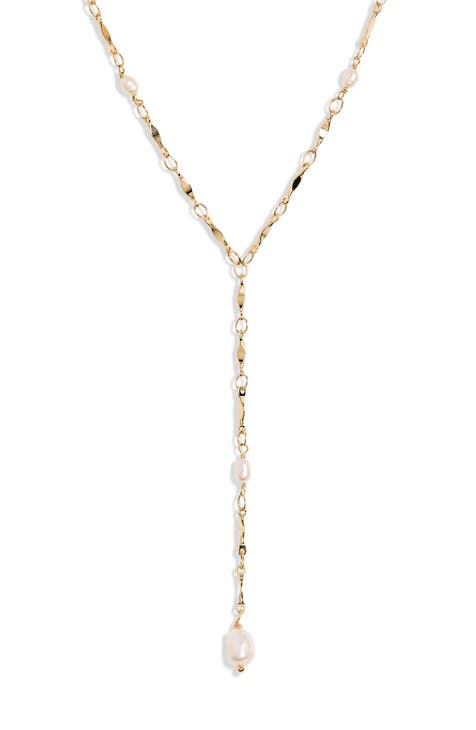 Demi-Fine Faux Pearl Y-Necklace