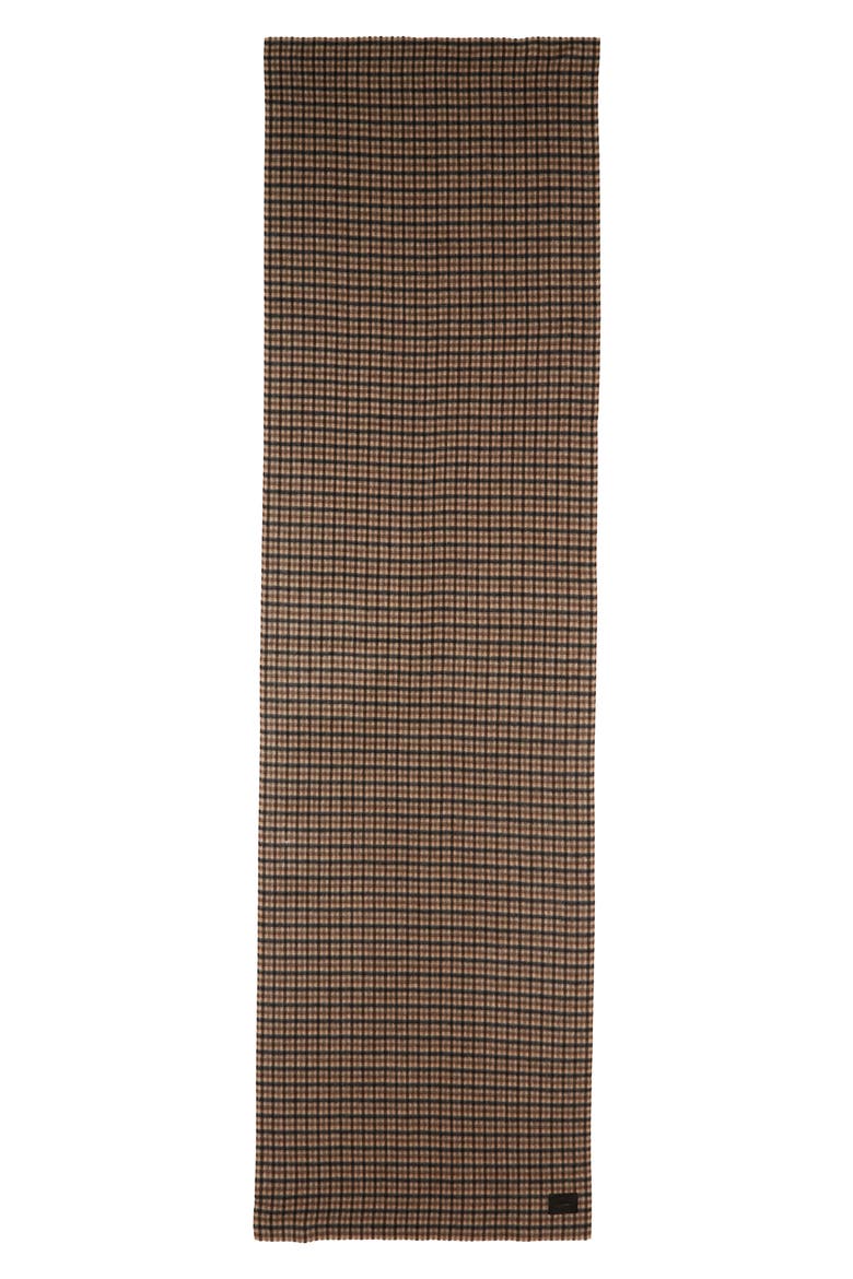 Double Face Check Wool & Cashmere Scarf, Alternate, color, BLACK GRAPE
