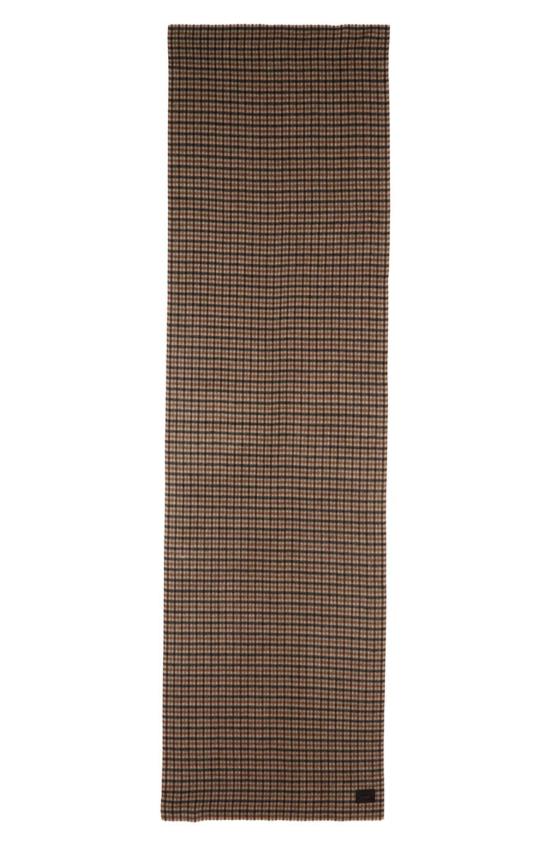 Vince Double Face Check Wool & Cashmere Scarf, Alternate, color, Black Grape