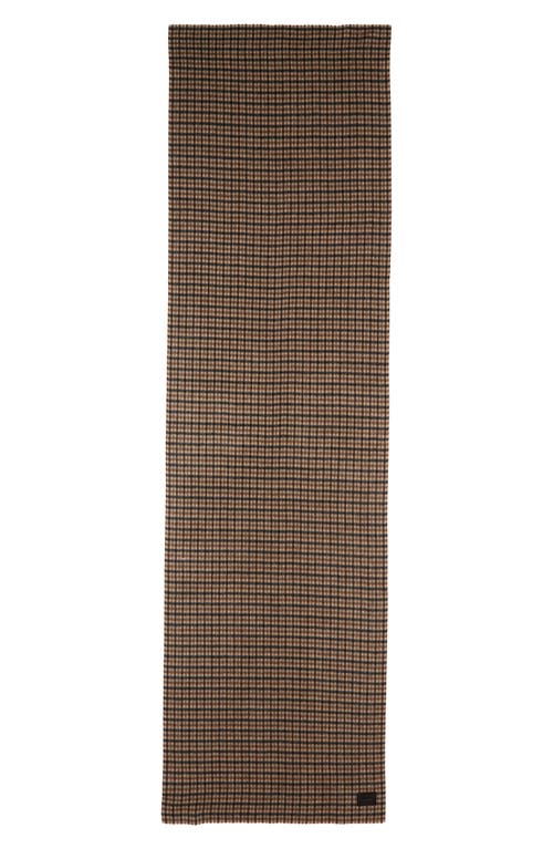 Vince Double Face Check Wool & Cashmere Scarf In Brown