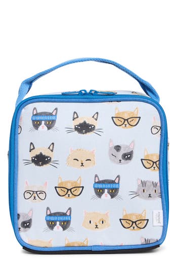 Now Designs Let's Do Lunch Feline Fine Insulated Lunch Bag In Blue Multi