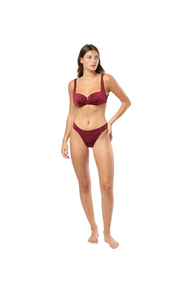 Onia Danica Bikini Top, Alternate, color, Pomegranate