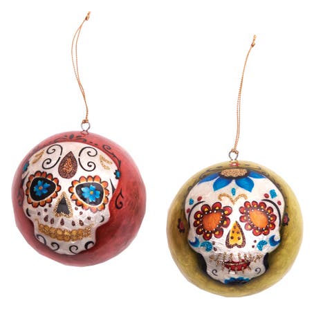 Dia de Muertos Sugar Skull Ball Ornament A/2