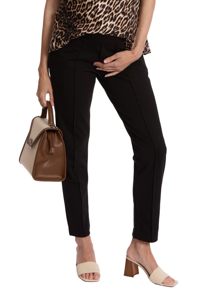 Cache Coeur Clark Maternity Carrot Trousers, Alternate, color, Black