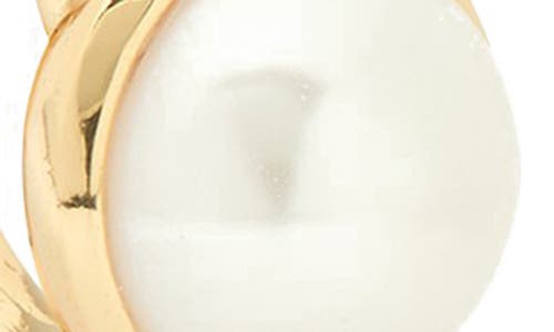 Kate Spade New York Keep Sparkling Huggie Hoop Earrings In Cream/gold