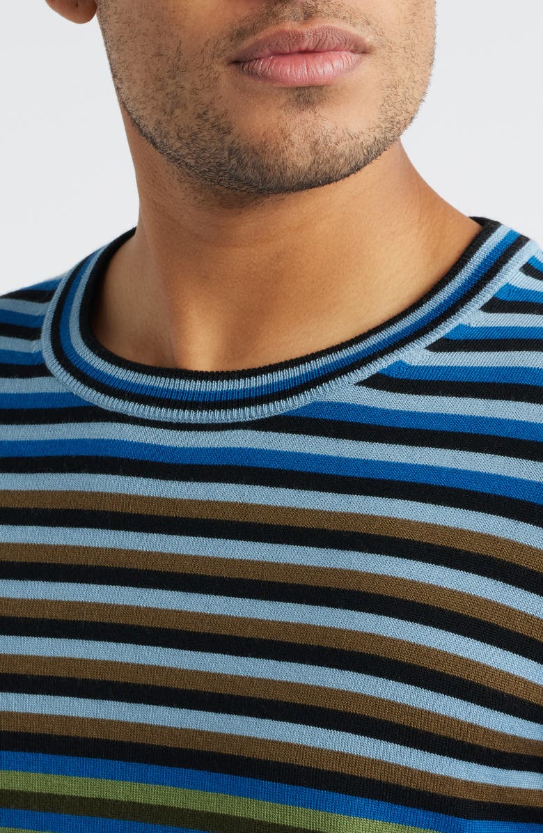 PS Paul Smith Stripe Merino Wool Crewneck Sweater, Alternate, color, Cobalt Blue