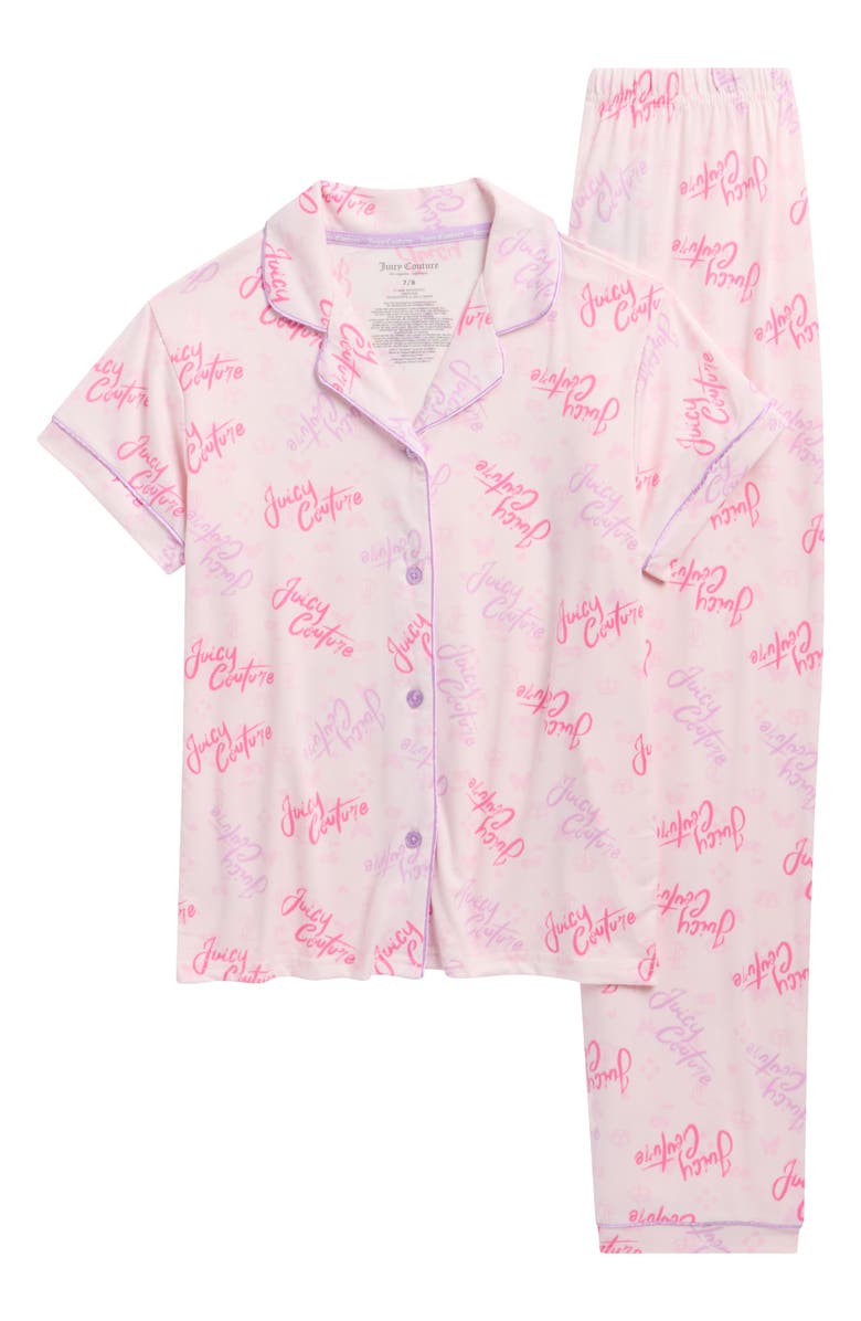 Juicy Couture Kids' Logo Print Two-Piece Pajamas, Main, color, Fairy Logo