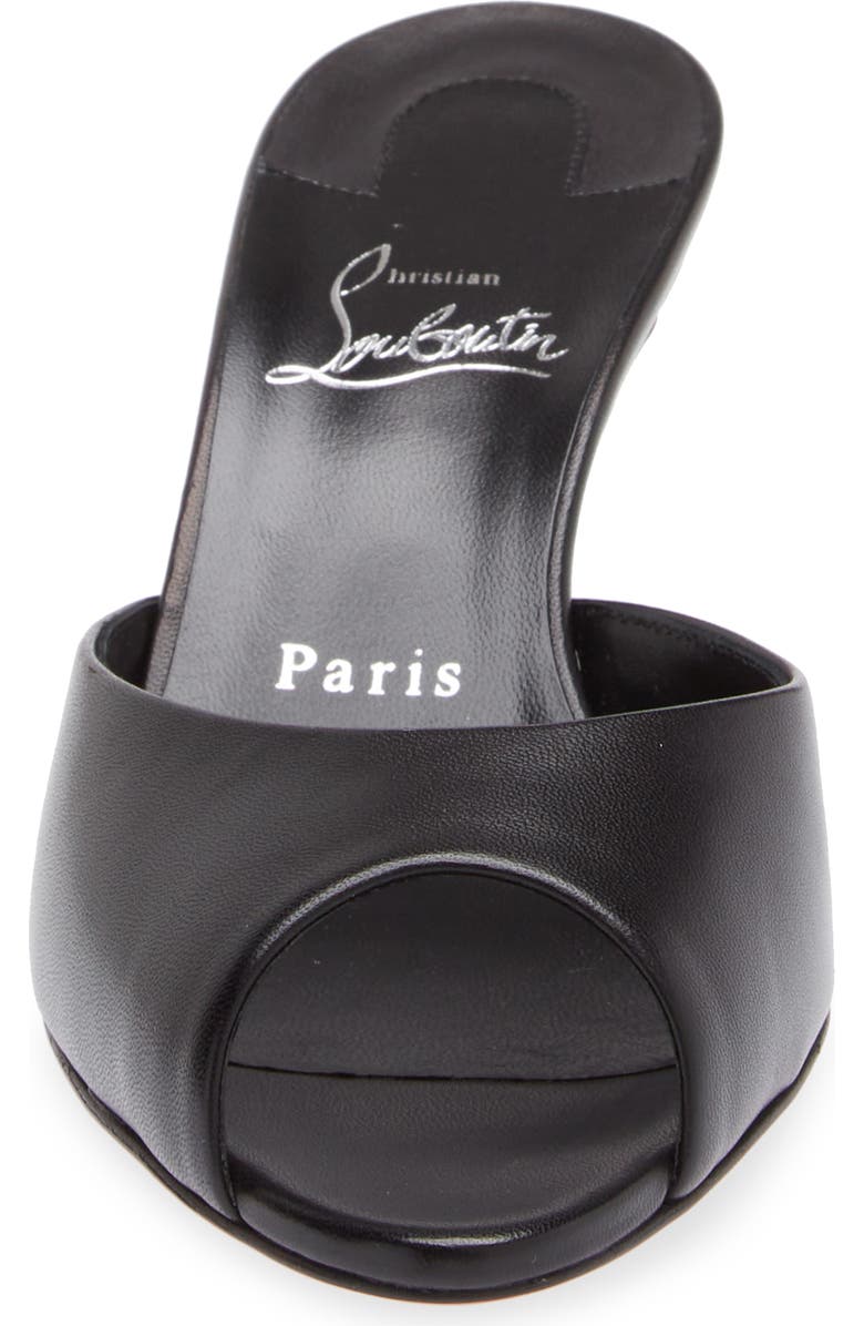 Christian Louboutin Me Dolly Kitten Heel Peep Toe Slide Sandal, Alternate, color, Black