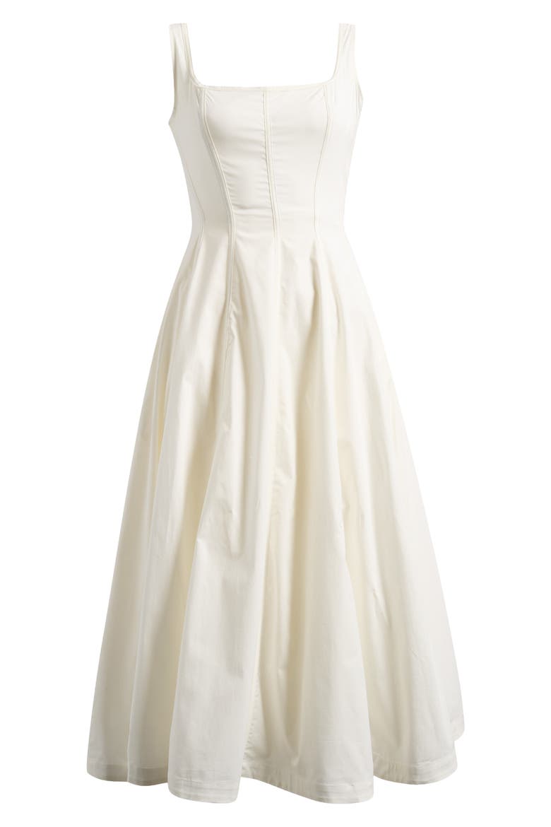 Mariabella A-Line Midi Dress, Alternate, color, CLOUD DANCER