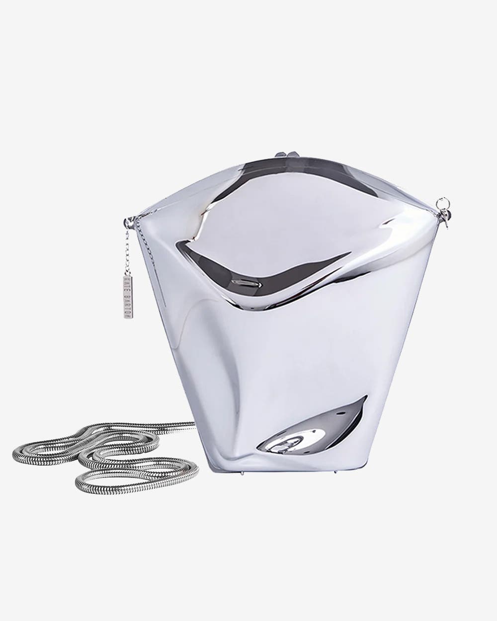 KATE BARTON Mirror Molded Bag, Main, color, Silver