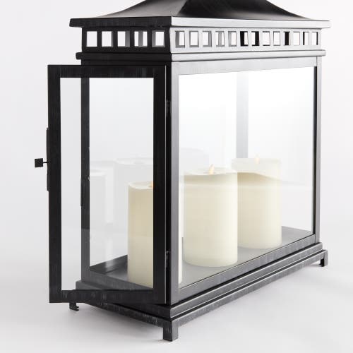 Napa Home & Garden Kito Outdoor Rectangular Lantern Candle Holder In Black