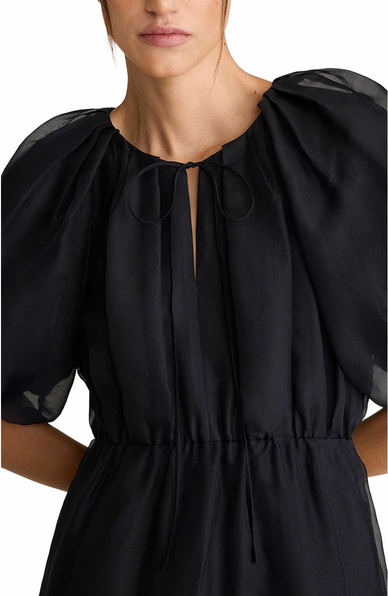 Rebecca Taylor Silk Chiffon Bubble Pencil Dress, Alternate, color, Midnight