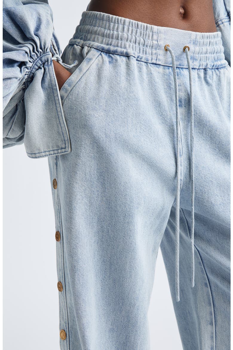 Rebellion Snap Detail Wide Leg Drawstring Jeans (Women) | Nordstrom