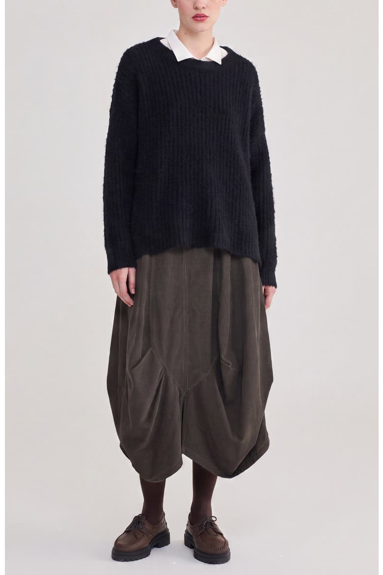 Juliette Shaggy Knit Sweater, Alternate, color, Black