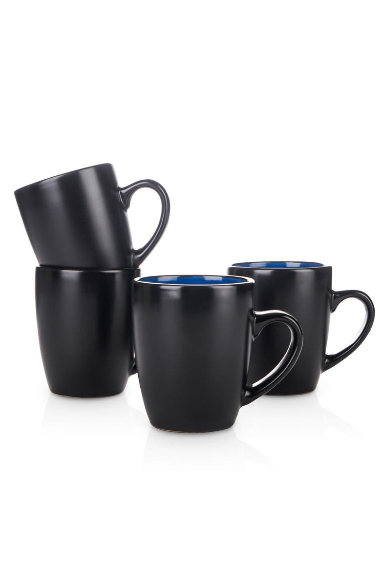 Stone Lain Albie Stoneware 4-Piece Mug Set, Alternate, color, Blue And Black