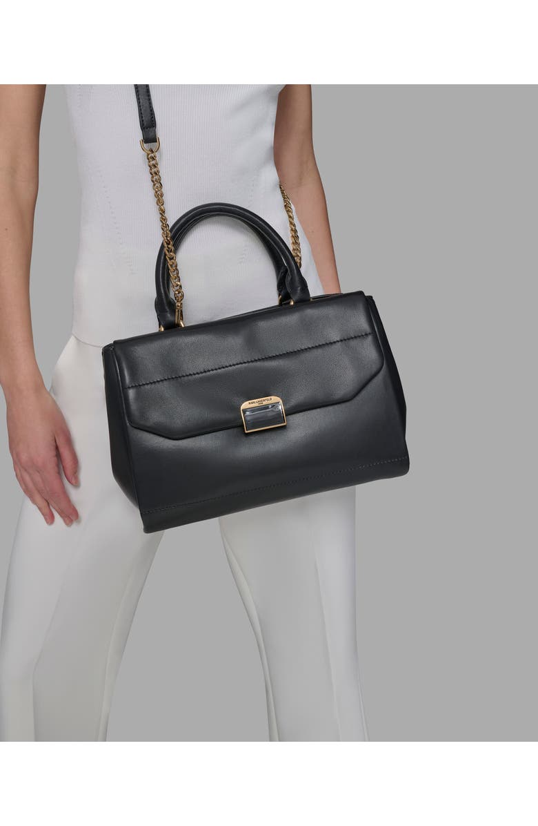 KARL LAGERFELD PARIS Liana Satchel, Alternate, color, Black