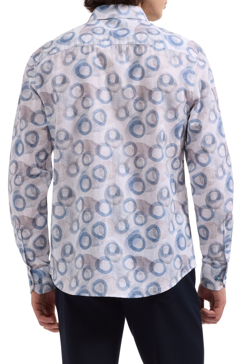 Julian Shaped Fit Cotton Button-Up Shirt, Alternate, color, COBALT