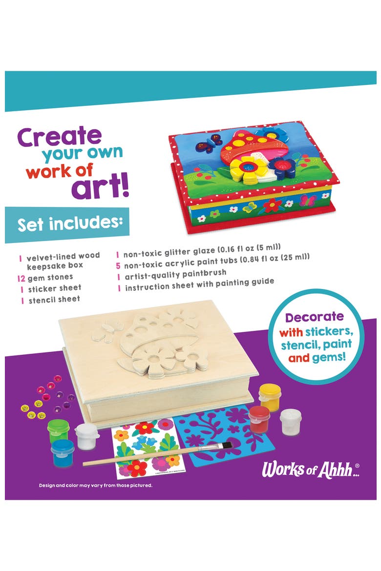 Magic Garden Keepsake Box Wood Craft Kit, Alternate, color, Multicolor