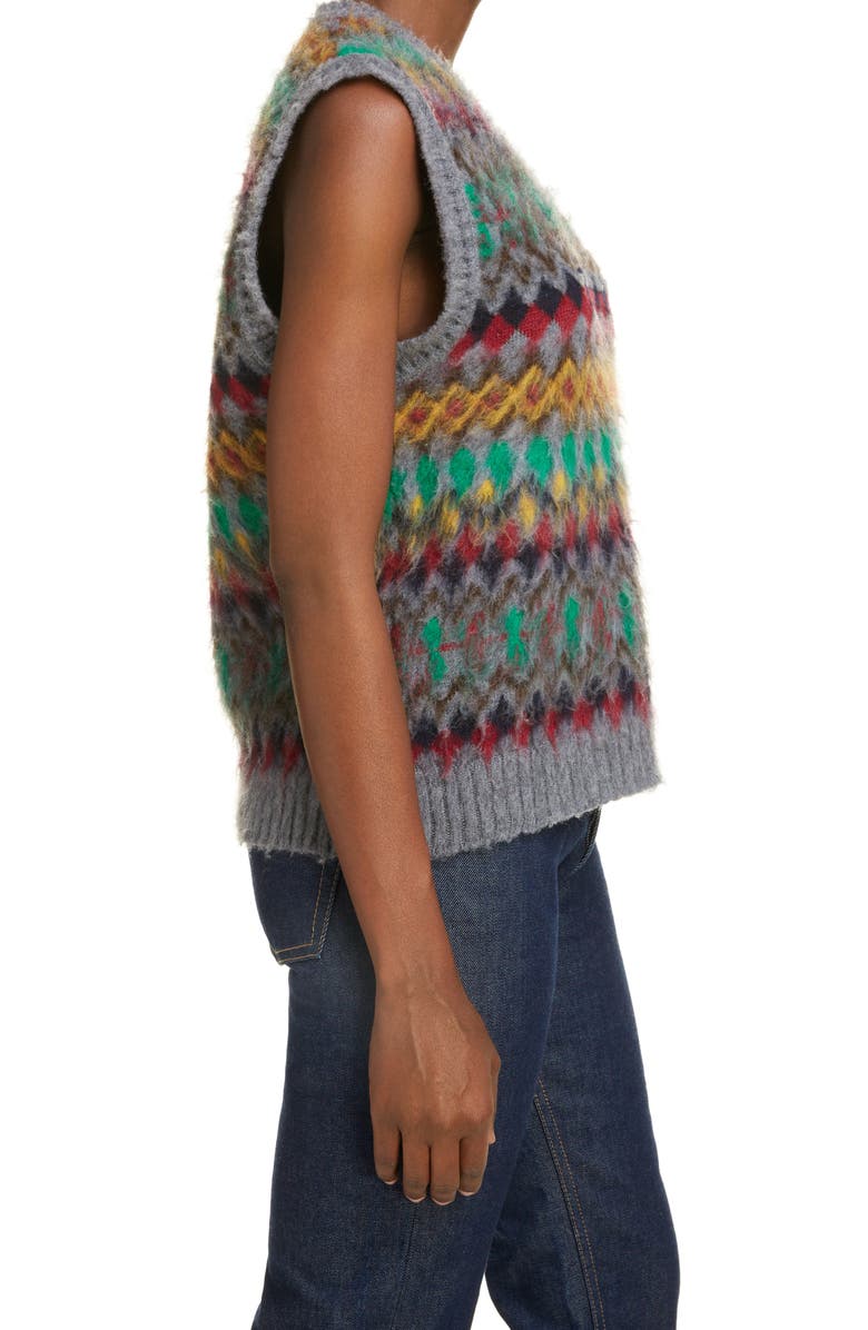 Maison Margiela Fair Isle Wool Sweater Vest, Alternate, color,