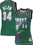 Mitchell & Ness Women's Mitchell & Ness Ray Allen Green Milwaukee Bucks 1996/97 Hardwood Classics Swingman Jersey
