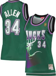 Mitchell & Ness Women's Mitchell & Ness Ray Allen Green Milwaukee Bucks 1996/97 Hardwood Classics Swingman Jersey